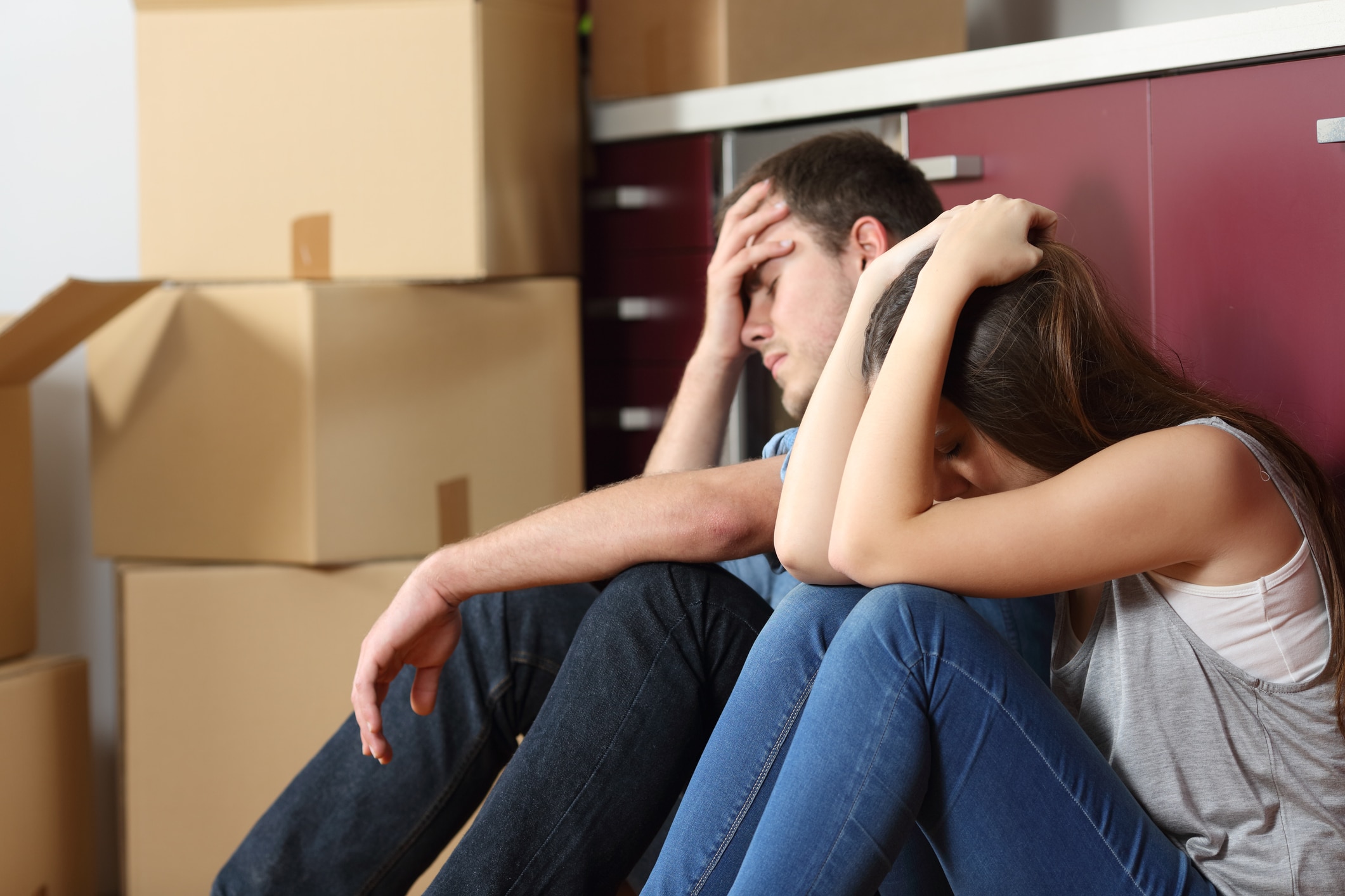 couple worried moving house