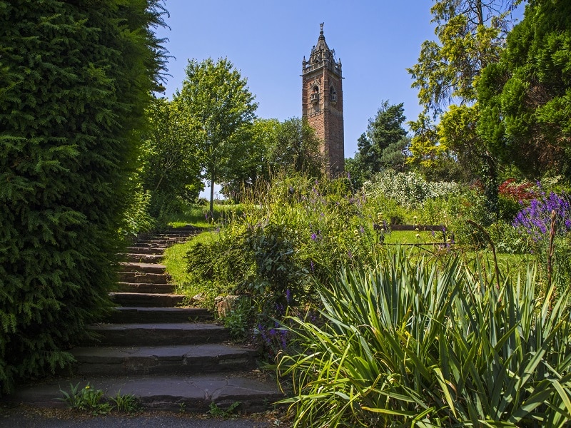 the historic Cabot Tower, located in Brandon Hill Park in the city of Bristol